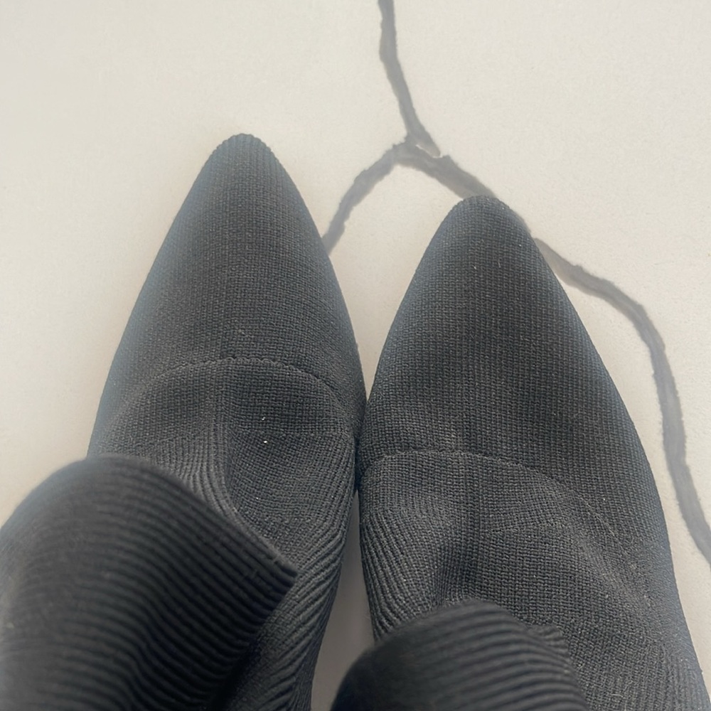 Catherine Malandrino Somah pointy black mid calf sock heeled boots, sz 8 - Picture 7 of 9